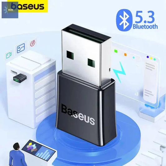 Adaptador USB Bluetooth 5.3 Baseus BA07: Conexión Inalámbrica Rápida y Estable para Audio y Dispositivos Múltiples-BAZAR ELECTRONICO-black-v5.3-BAZAR ELECTRONICO