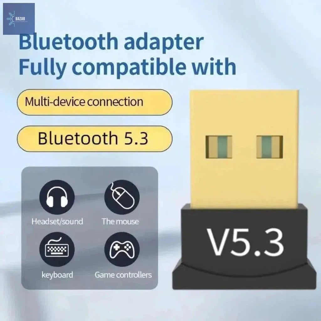 Adaptador USB Bluetooth 5.3: Conectividad Inalámbrica Rápida y Estable para PC y Portátiles-BAZAR ELECTRONICO-BAZAR ELECTRONICO