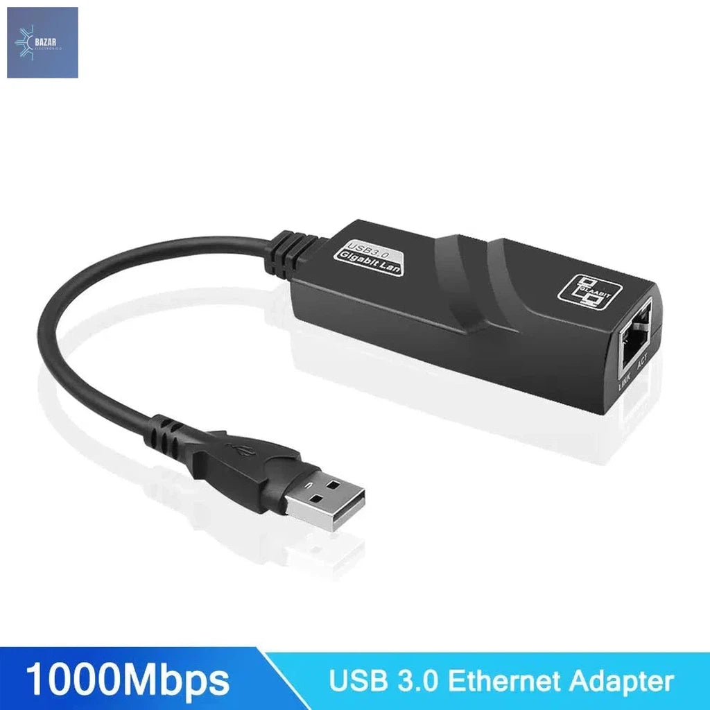 Adaptador USB a Ethernet de 1000Mbps: Conexión de Alta Velocidad y Estabilidad para PCs y MacBooks-BAZAR ELECTRONICO-1000M USB to RJ45-BAZAR ELECTRONICO