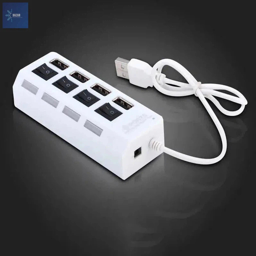 Adaptador USB de Alta Velocidad con 4/7 Puertos | Expande Conectividad con Control LED Individual-BAZAR ELECTRONICO-BAZAR ELECTRONICO