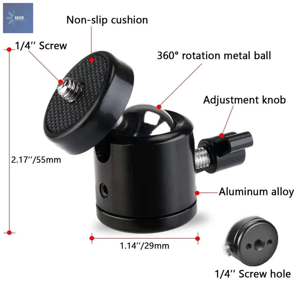 Adaptador de Cabeza de Bola con Zapata Caliente: Estabilidad y Flexibilidad para Fotografía Profesional y Videografía-BAZAR ELECTRONICO-BAZAR ELECTRONICO