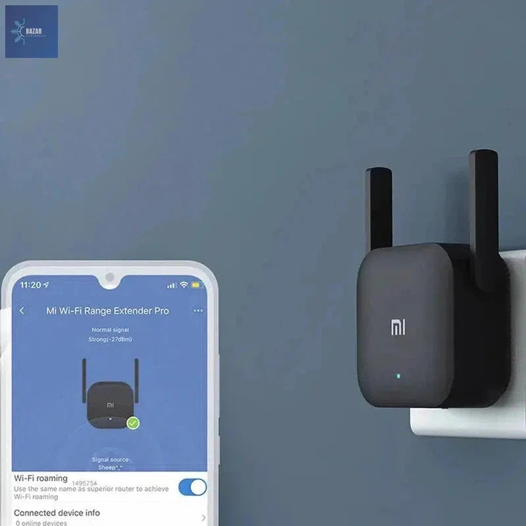 Amplificador Xiaomi WiFi Pro 300M: Expande Tu Cobertura con Conexión Estable y Rápida-BAZAR ELECTRONICO-EU Plug-Wifi Repeater Pro-BAZAR ELECTRONICO