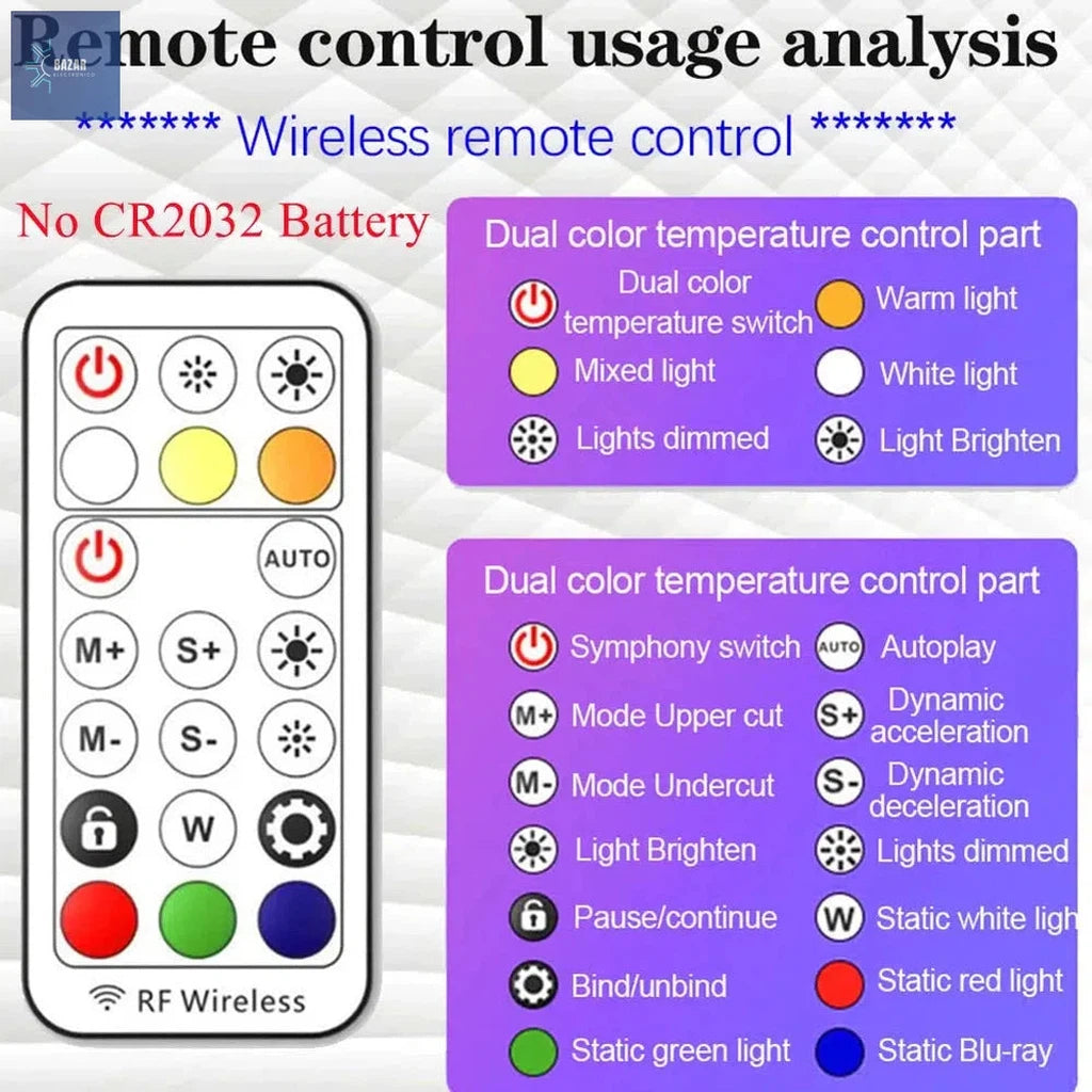 Anillo de Luz RGB LED para Fotografía y Vídeos: Ilumina tus Creaciones con Control Remoto y Brillo Ajustable-BAZAR ELECTRONICO-BAZAR ELECTRONICO