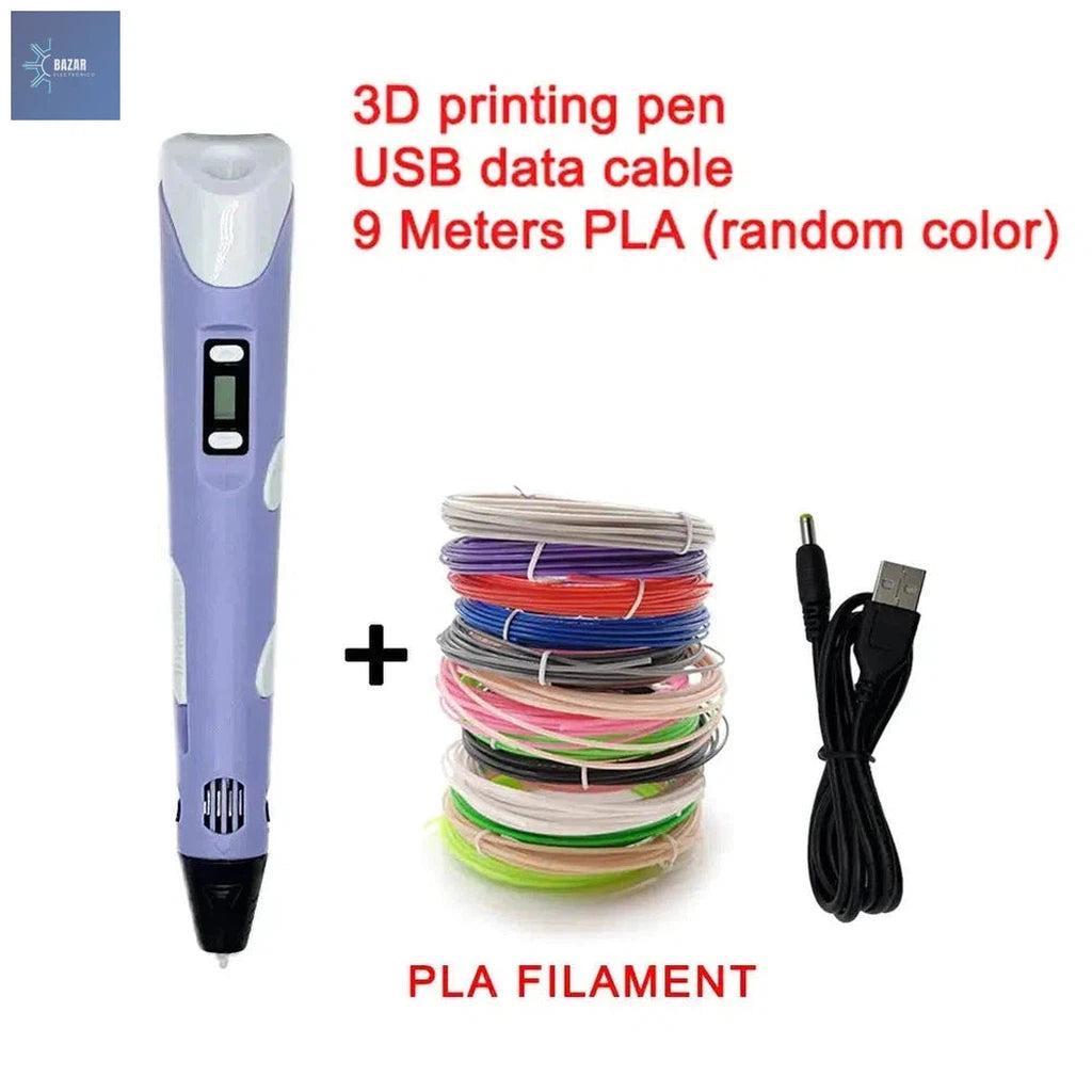 Bolígrafo de Impresión 3D USB para Niños | Creatividad con Filamento PLA Ecológico y Seguro-BAZAR ELECTRONICO-9 Meter-PLA consumables-purple 9M PLA-BAZAR ELECTRONICO