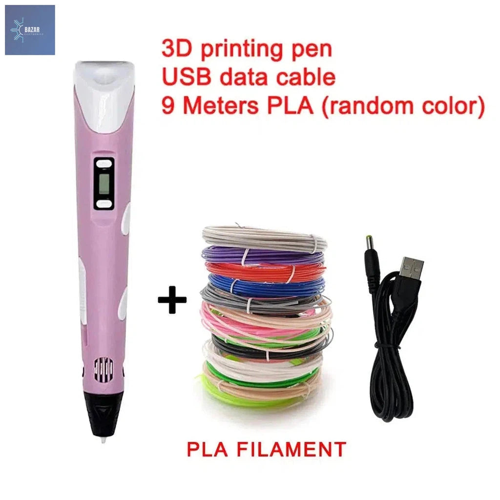 Bolígrafo de Impresión 3D USB para Niños | Creatividad con Filamento PLA Ecológico y Seguro-BAZAR ELECTRONICO-9 Meter-PLA consumables-pink 9M PLA-BAZAR ELECTRONICO