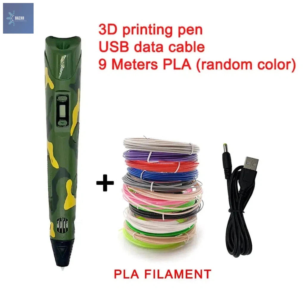 Bolígrafo de Impresión 3D USB para Niños | Creatividad con Filamento PLA Ecológico y Seguro-BAZAR ELECTRONICO-9 Meter-PLA consumables-green 9M PLA-BAZAR ELECTRONICO