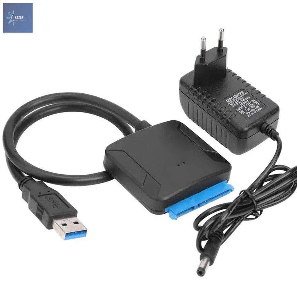 Cable Adaptador SATA a USB 3.0 con UASP | Transferencias Rápidas y Compatibilidad con SSD/HDD-BAZAR ELECTRONICO-BAZAR ELECTRONICO