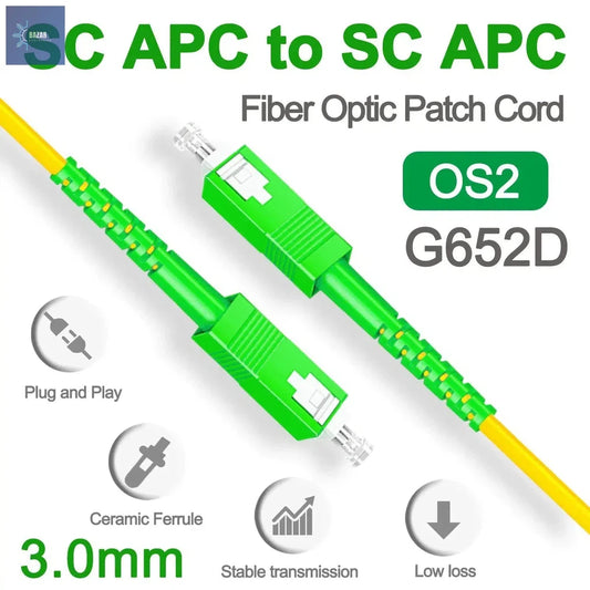 Cable Patch Jumper SC APC Simplex Monomodo – Conexión de Alta Calidad para Redes FTTH, Longitud 1m-5m-BAZAR ELECTRONICO-BAZAR ELECTRONICO