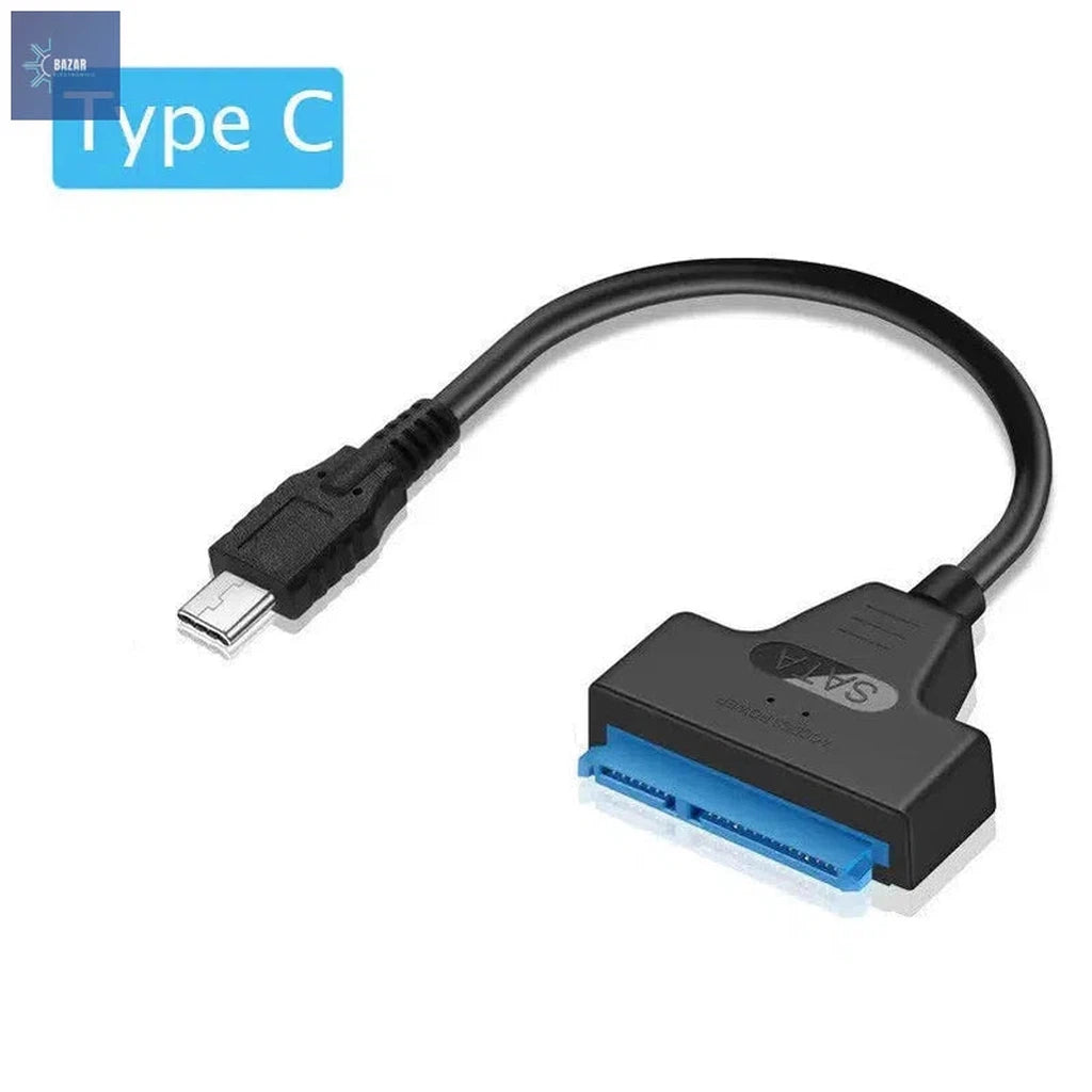 Cable SATA a USB 3.0 para HDD/SSD | Transferencia Rápida y Fiable con Velocidad de 6 Gbps-BAZAR ELECTRONICO-Type C-BAZAR ELECTRONICO