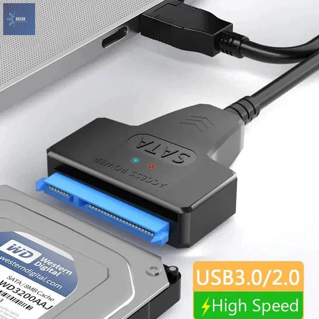 Cable SATA a USB 3.0 para HDD/SSD | Transferencia Rápida y Fiable con Velocidad de 6 Gbps-BAZAR ELECTRONICO-BAZAR ELECTRONICO