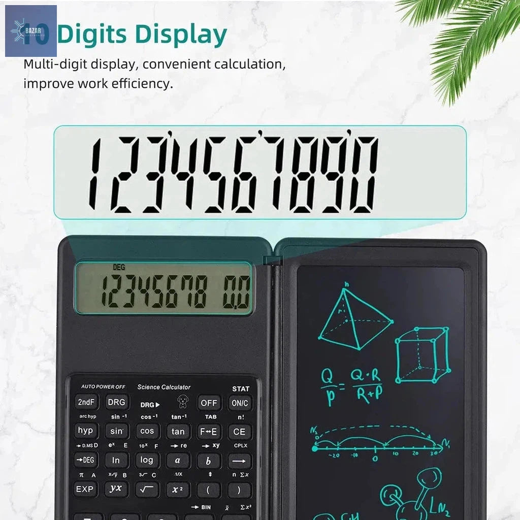 Calculadora Científica Plegable con Tableta de Escritura | Herramienta 2 en 1 para Cálculos y Notas-BAZAR ELECTRONICO-Black-BAZAR ELECTRONICO