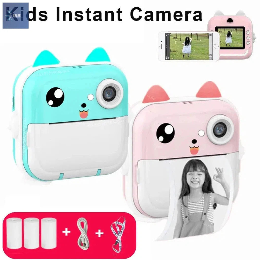 Cámara Digital para Niños con Impresión Instantánea: Diversión Creativa y Aprendizaje con Vídeos y Fotos al Instante-BAZAR ELECTRONICO-BAZAR ELECTRONICO