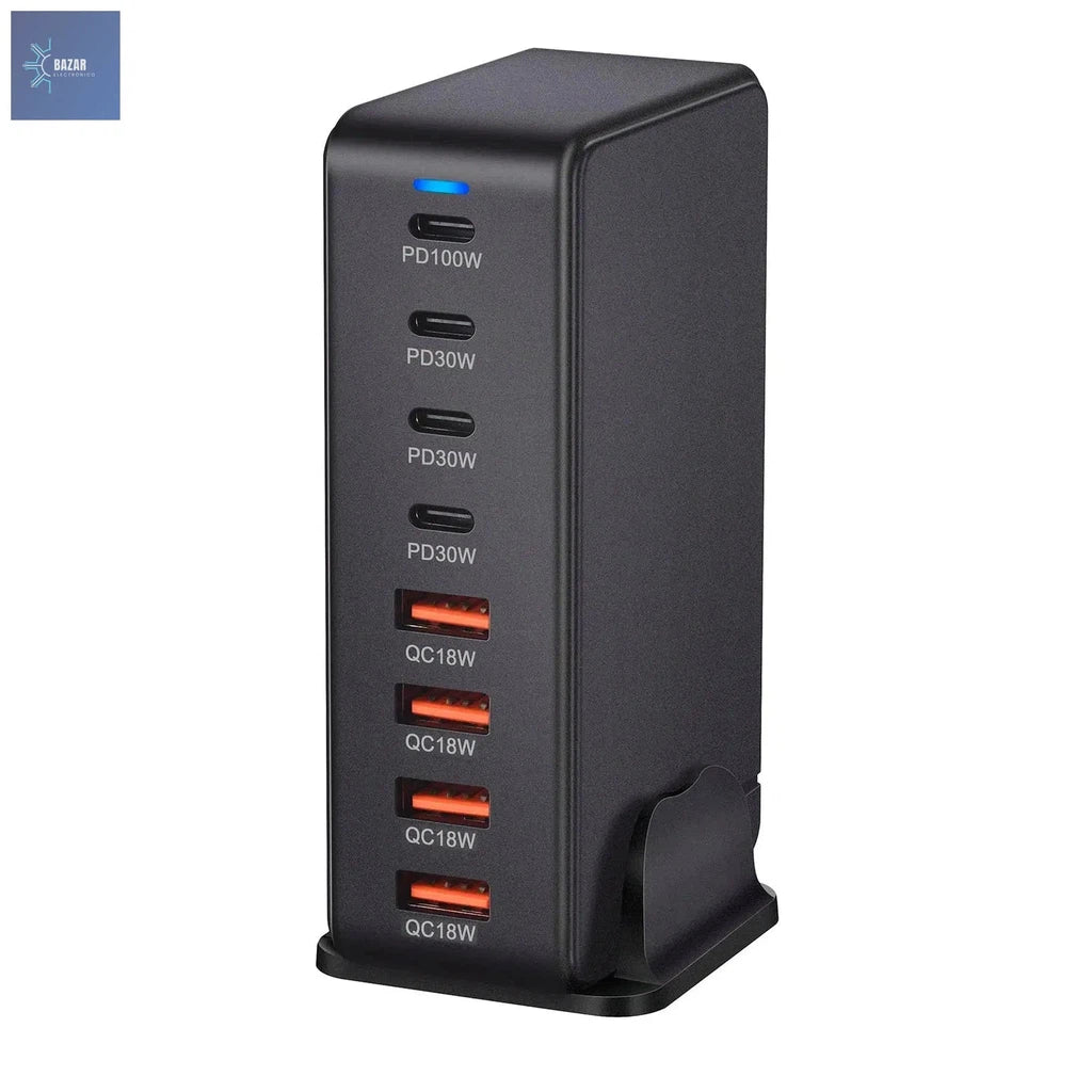 Cargador GaN de 240W con 8 Puertos USB: Potencia y Carga Rápida para Móviles, Tablets y Laptops-BAZAR ELECTRONICO-BAZAR ELECTRONICO