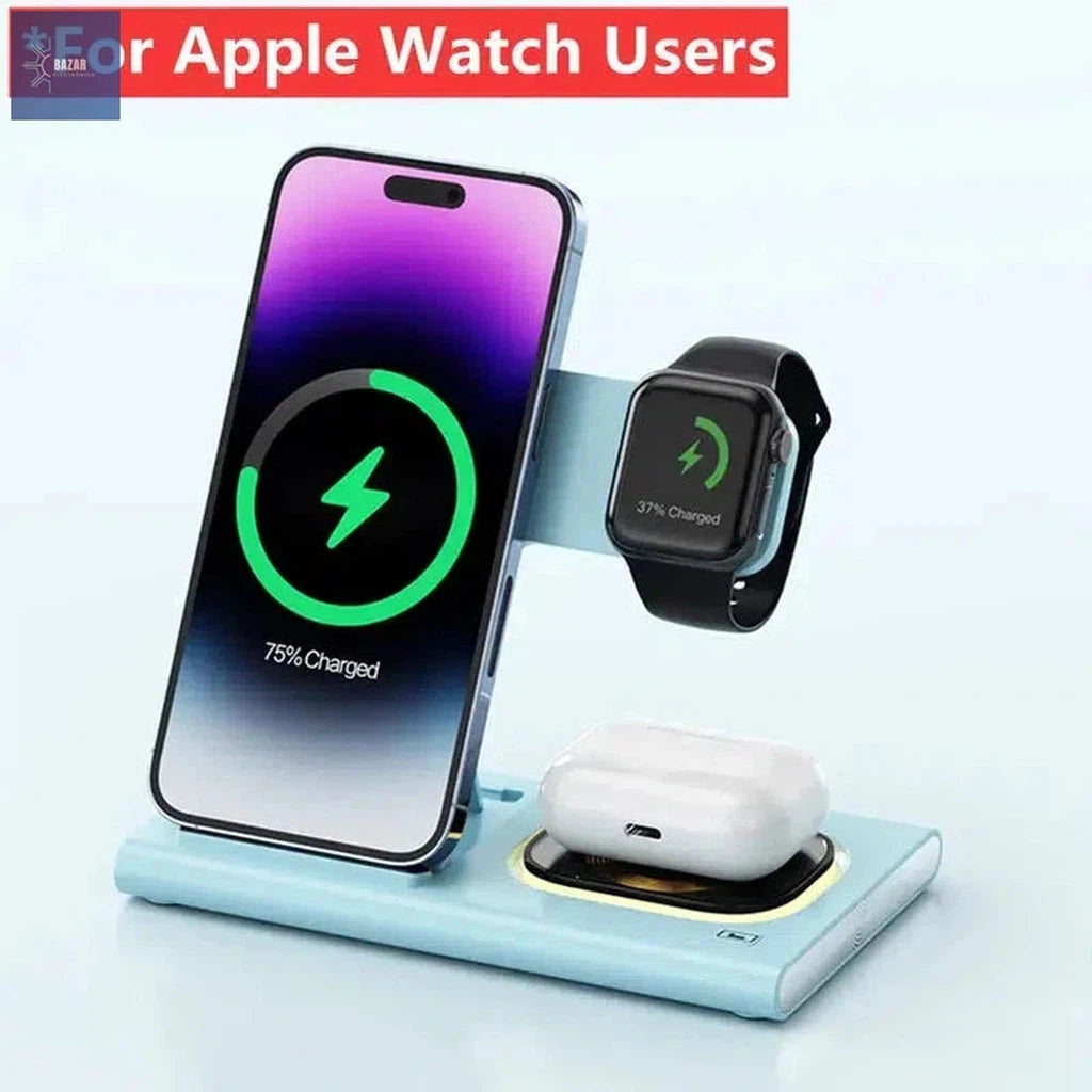 Cargador Inalámbrico 3 en 1 Carga Rápida para iPhone, Samsung, Galaxy Watch y Auriculares en un Solo Dispositivo-BAZAR ELECTRONICO-For Apple Watch 1-BAZAR ELECTRONICO