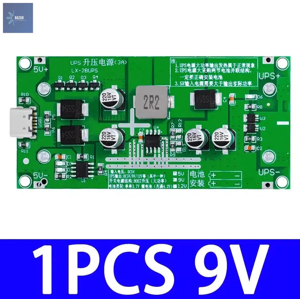 Cargador Rápido de Batería de Litio 18650 con Entrada Tipo-C | Módulo DC-DC 15W para Carga Segura y Eficiente-BAZAR ELECTRONICO-1PCS 9V-BAZAR ELECTRONICO