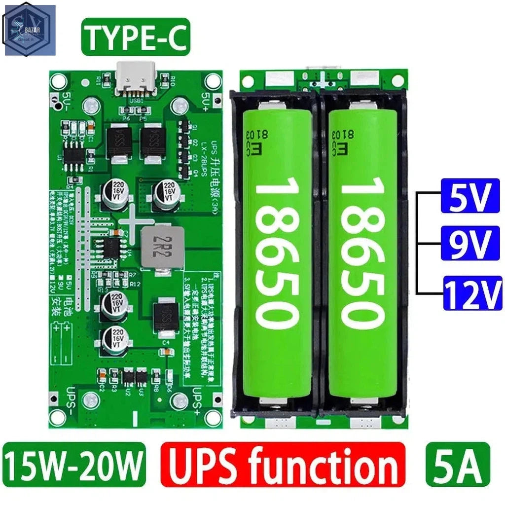 Cargador Rápido de Batería de Litio 18650 con Entrada Tipo-C | Módulo DC-DC 15W para Carga Segura y Eficiente-BAZAR ELECTRONICO-BAZAR ELECTRONICO