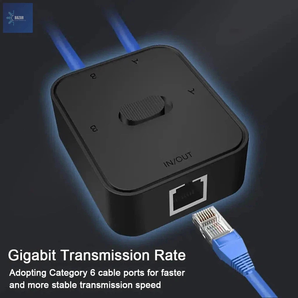 Conmutador de Red Gigabit RJ45 de 2 Puertos: Conexión Rápida y Eficiente para Hogar y Oficina-BAZAR ELECTRONICO-BAZAR ELECTRONICO