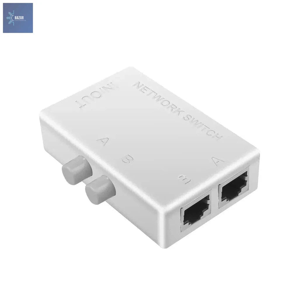 Conmutador de Red Gigabit RJ45 de 2 Puertos: Conexión Rápida y Eficiente para Hogar y Oficina-BAZAR ELECTRONICO-100M 2Ports White-BAZAR ELECTRONICO