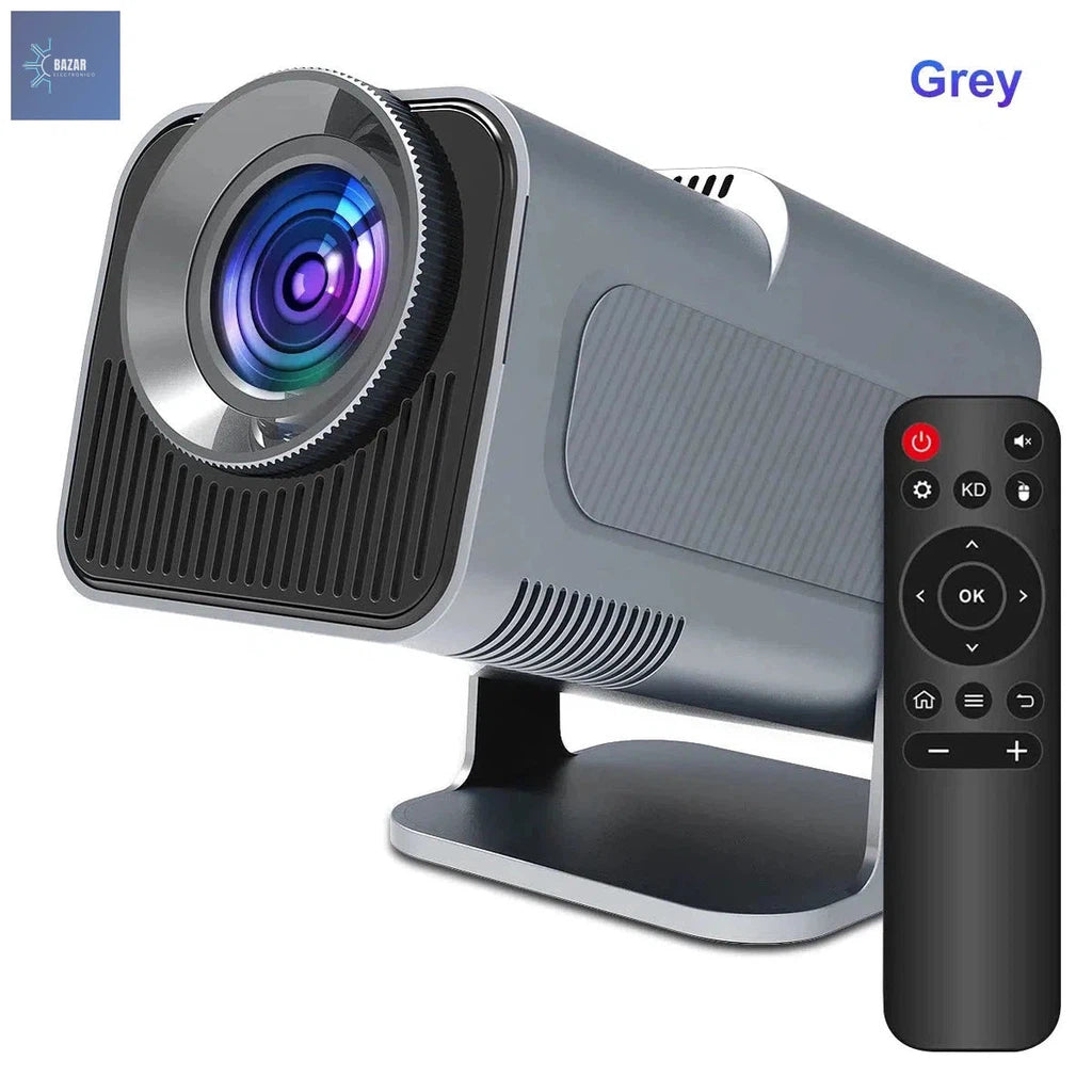 Disfruta de Cine en Casa con el Proyector Magcubic 4K: Android 11, WiFi 6 y Bluetooth 5.0-BAZAR ELECTRONICO-HY320-Grey-UK Plug-BAZAR ELECTRONICO