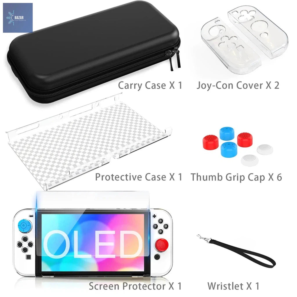 Estuche de Transporte 9 en 1 para Nintendo Switch y OLED: Protección Completa y Accesorios Esenciales para Jugadores-BAZAR ELECTRONICO-BAZAR ELECTRONICO