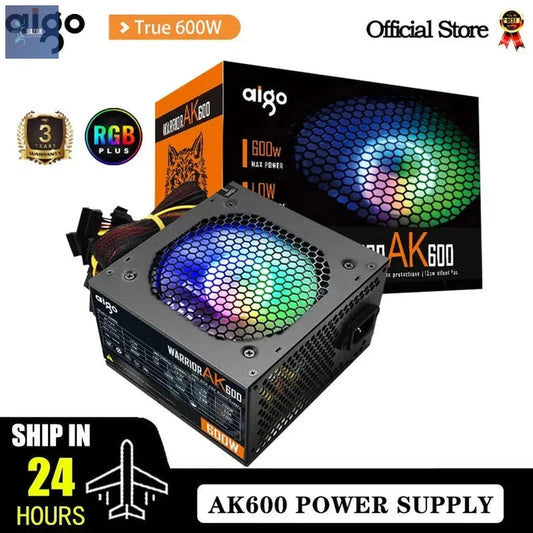 Fuente de Alimentación Go AK-PSU 120W con Iluminación RGB | Potencia Silenciosa para PC de Alto Rendimiento-BAZAR ELECTRONICO-600W-EU Plug-BAZAR ELECTRONICO