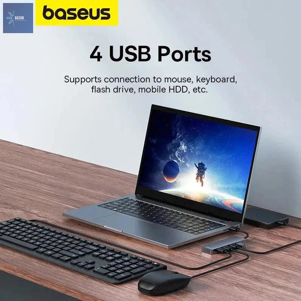 Hub USB 3.0 Baseus de 4 Puertos | Expansión de Conectividad Rápida y Compacta-BAZAR ELECTRONICO-BAZAR ELECTRONICO