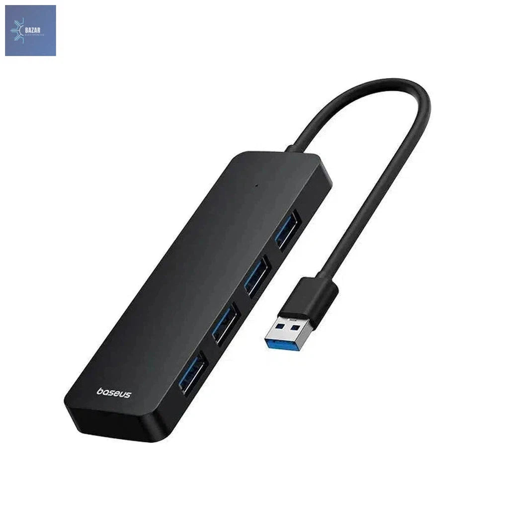 Hub USB 3.0 Baseus de 4 Puertos | Expansión de Conectividad Rápida y Compacta-BAZAR ELECTRONICO-USBA to USB3.0 Black-BAZAR ELECTRONICO