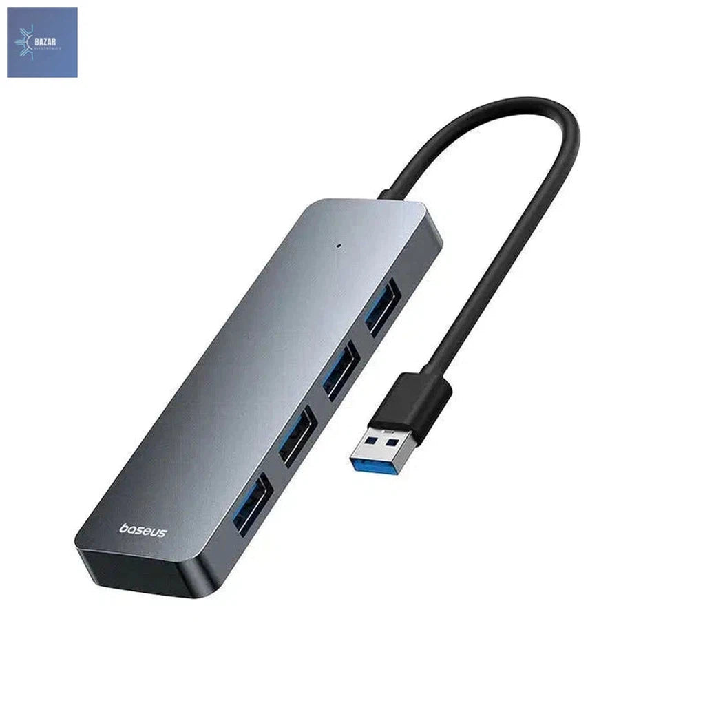 Hub USB 3.0 Baseus de 4 Puertos | Expansión de Conectividad Rápida y Compacta-BAZAR ELECTRONICO-USBA to USB3.0 Grey-BAZAR ELECTRONICO