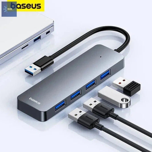 Hub USB 3.0 Baseus de 4 Puertos | Expansión de Conectividad Rápida y Compacta-BAZAR ELECTRONICO-BAZAR ELECTRONICO