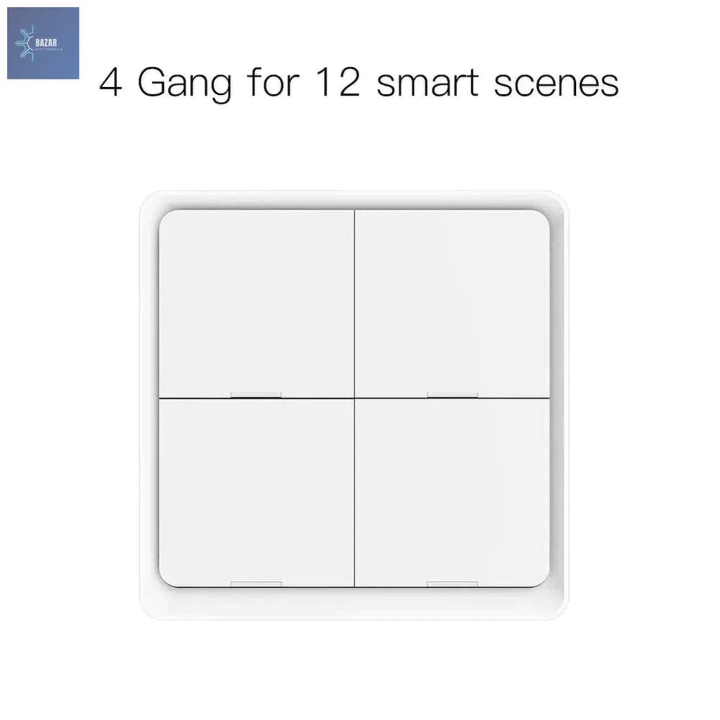 Interruptor Inalámbrico ZigBee MOES: Controla 12 Escenas Inteligentes con Integración Tuya-BAZAR ELECTRONICO-4 Gang-BAZAR ELECTRONICO