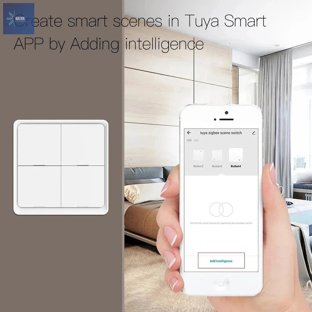 Interruptor Inalámbrico ZigBee MOES: Controla 12 Escenas Inteligentes con Integración Tuya-BAZAR ELECTRONICO-BAZAR ELECTRONICO