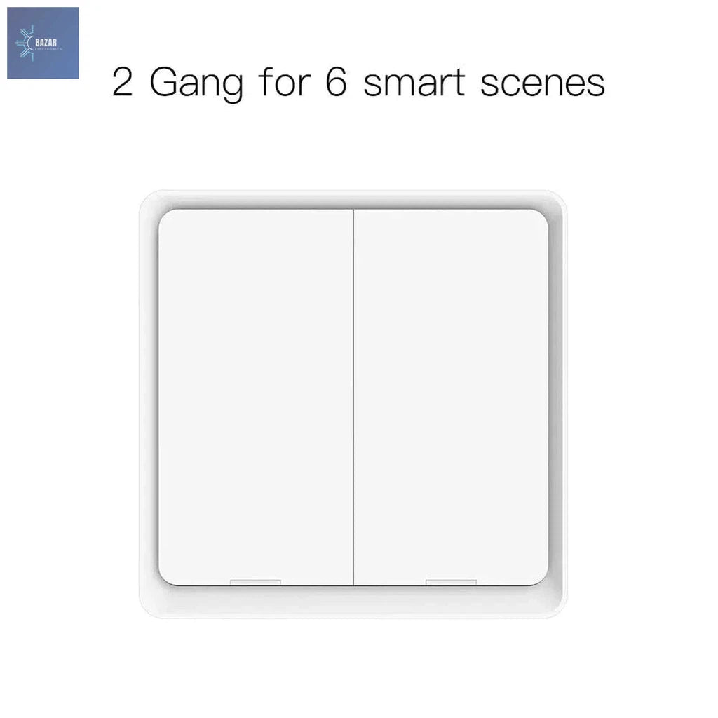 Interruptor Inalámbrico ZigBee MOES: Controla 12 Escenas Inteligentes con Integración Tuya-BAZAR ELECTRONICO-2 Gang-BAZAR ELECTRONICO