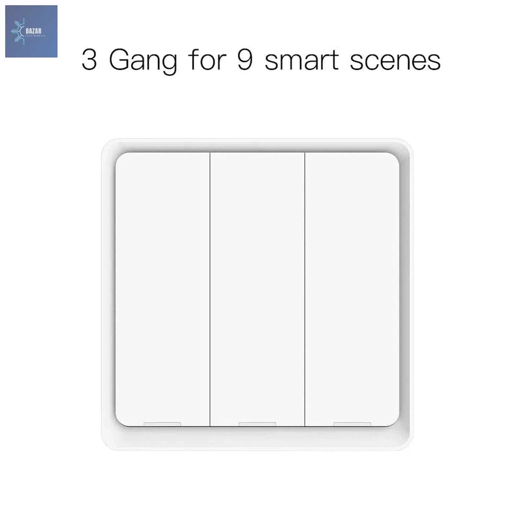 Interruptor Inalámbrico ZigBee MOES: Controla 12 Escenas Inteligentes con Integración Tuya-BAZAR ELECTRONICO-3 Gang-BAZAR ELECTRONICO