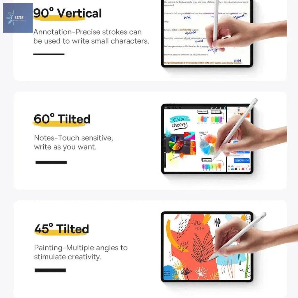 Lápiz Óptico Digital Baseus Gen2 con Rechazo de Palma | Precisión y Compatibilidad para iPad Pro, Mini 6 y Más-BAZAR ELECTRONICO-BAZAR ELECTRONICO