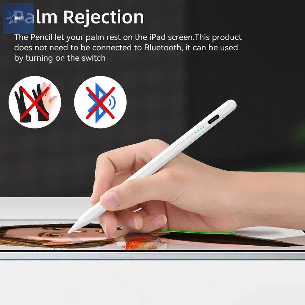 Lápiz Stylus con Rechazo de Palma para iPad | Precisión y Comodidad en Escritura y Dibujo-BAZAR ELECTRONICO-BAZAR ELECTRONICO