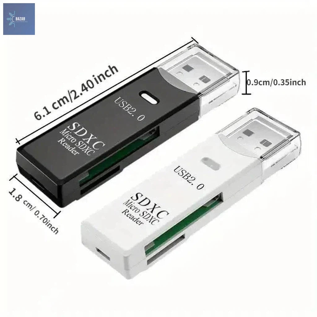 Lector de Tarjetas Micro SD 2 en 1 USB 3.0 – Transferencia Ultra Rápida 5Gbps, Compatible con USB 2.0 para PC y Laptop-BAZAR ELECTRONICO-BAZAR ELECTRONICO