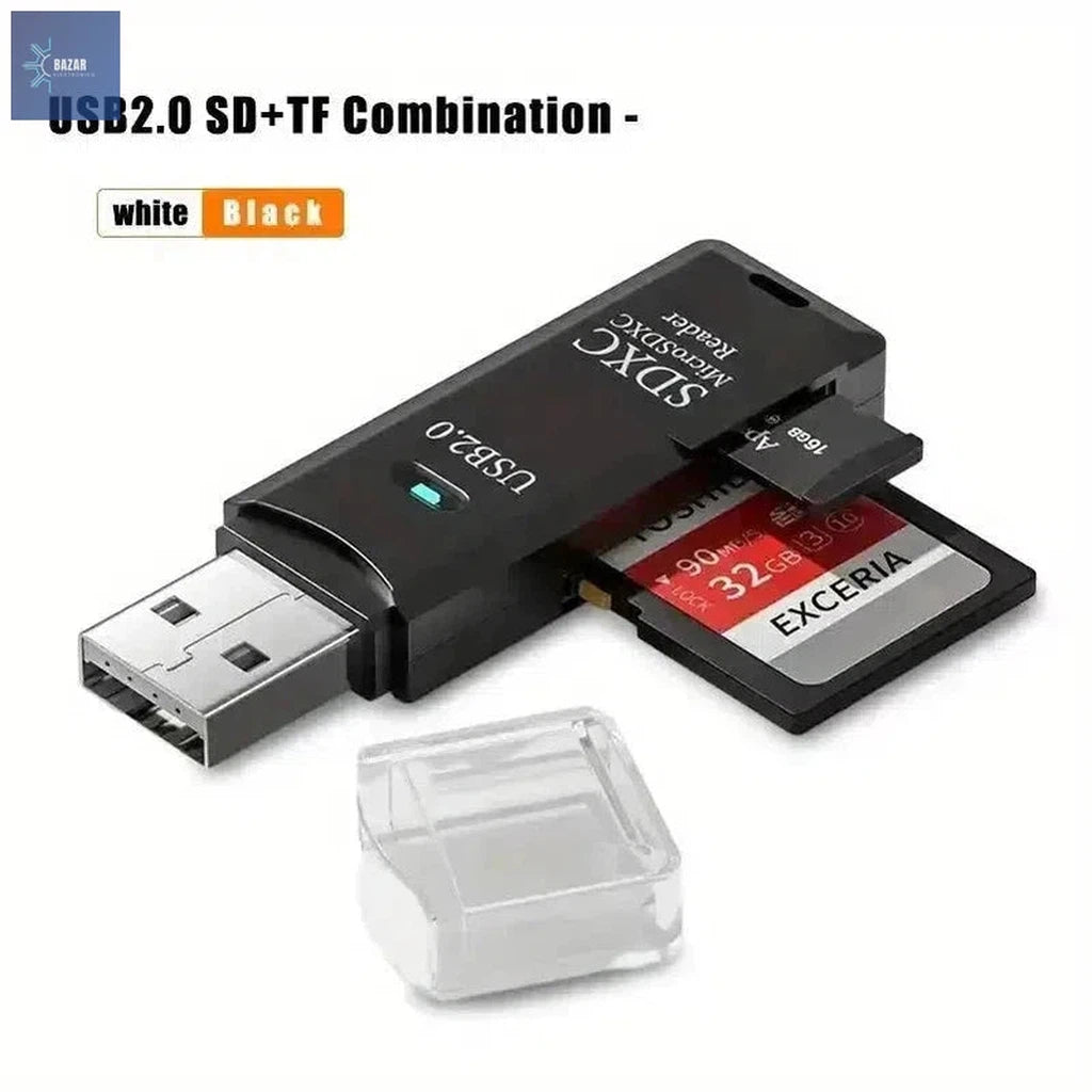 Lector de Tarjetas Micro SD 2 en 1 USB 3.0 – Transferencia Ultra Rápida 5Gbps, Compatible con USB 2.0 para PC y Laptop-BAZAR ELECTRONICO-BAZAR ELECTRONICO