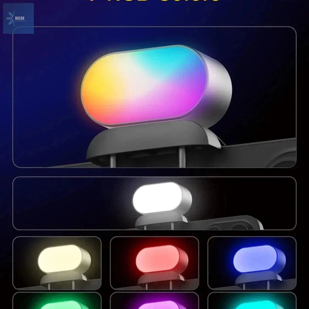 Luz de Relleno Magnética RGB con 7 Ajustes de Color y 3 Niveles de Brillo: Mejora tus Vídeos y Fotos con Iluminación Profesiona-BAZAR ELECTRONICO-Black-BAZAR ELECTRONICO