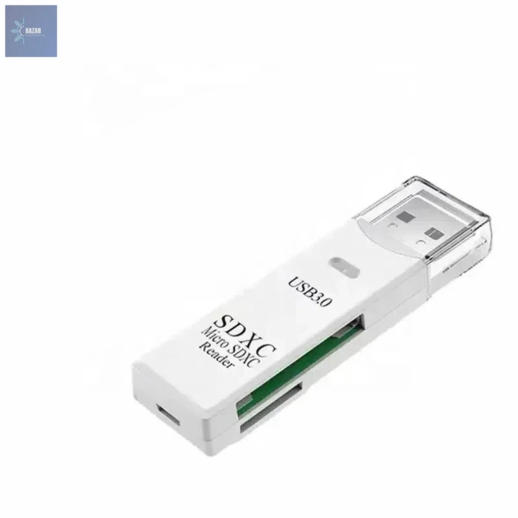 Mini Lector de Tarjetas USB 3.0 2 en 1 – Transferencia Rápida 5Gbps para Micro SD/TF, Compacto y Plug-and-Play"-BAZAR ELECTRONICO-white 3.0-BAZAR ELECTRONICO