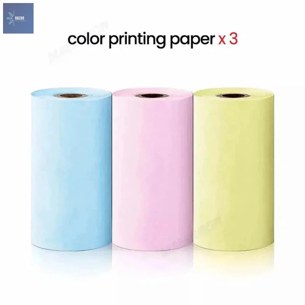 Papel Térmico para Impresoras de Bolsillo | Impresión Móvil Instantánea para Educación y Trabajo-BAZAR ELECTRONICO-3rolls colored paper-BAZAR ELECTRONICO