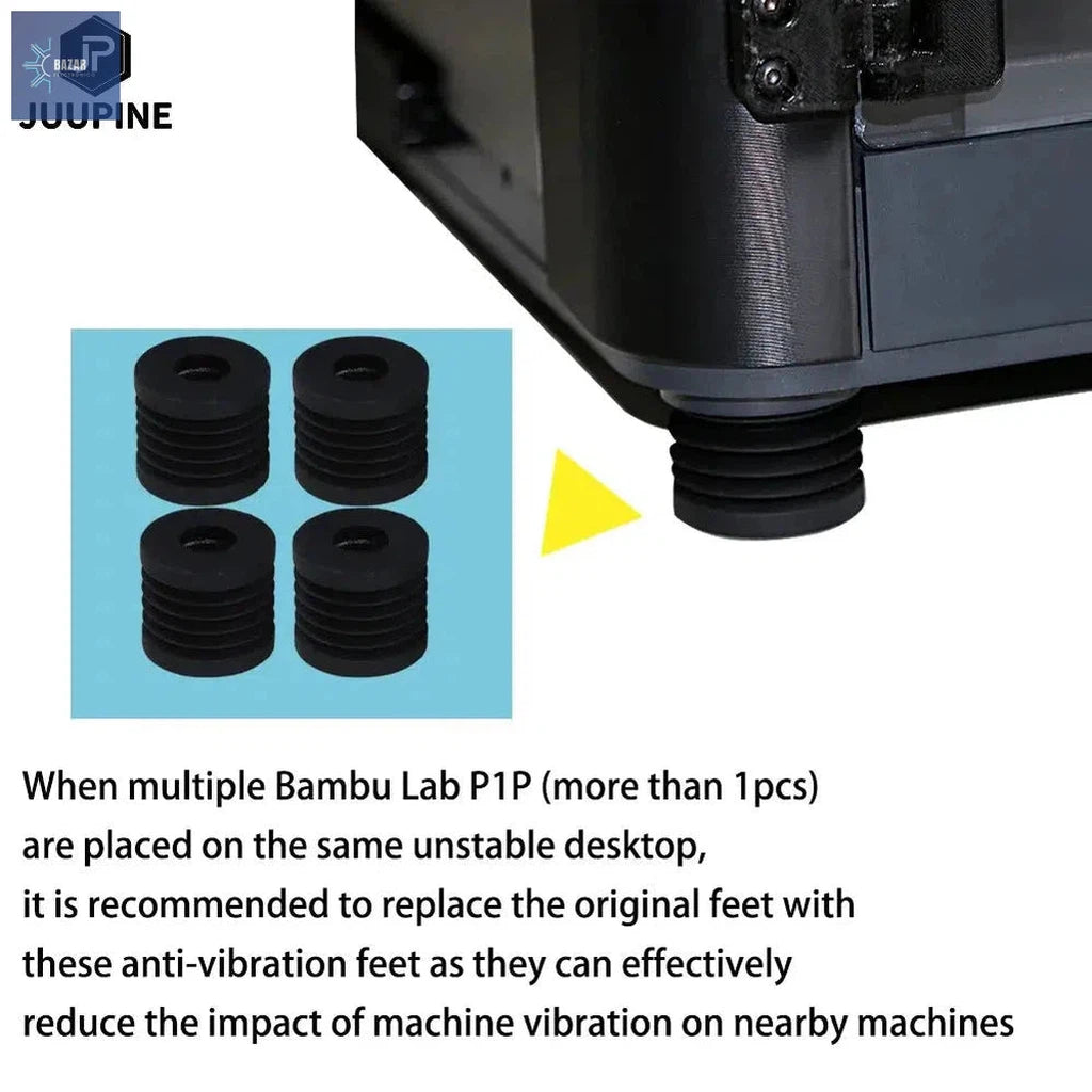 Pies Antivibración de Carbono para Impresoras 3D | Estabilidad y Protección para Bambolab P1S X1-BAZAR ELECTRONICO-BAZAR ELECTRONICO