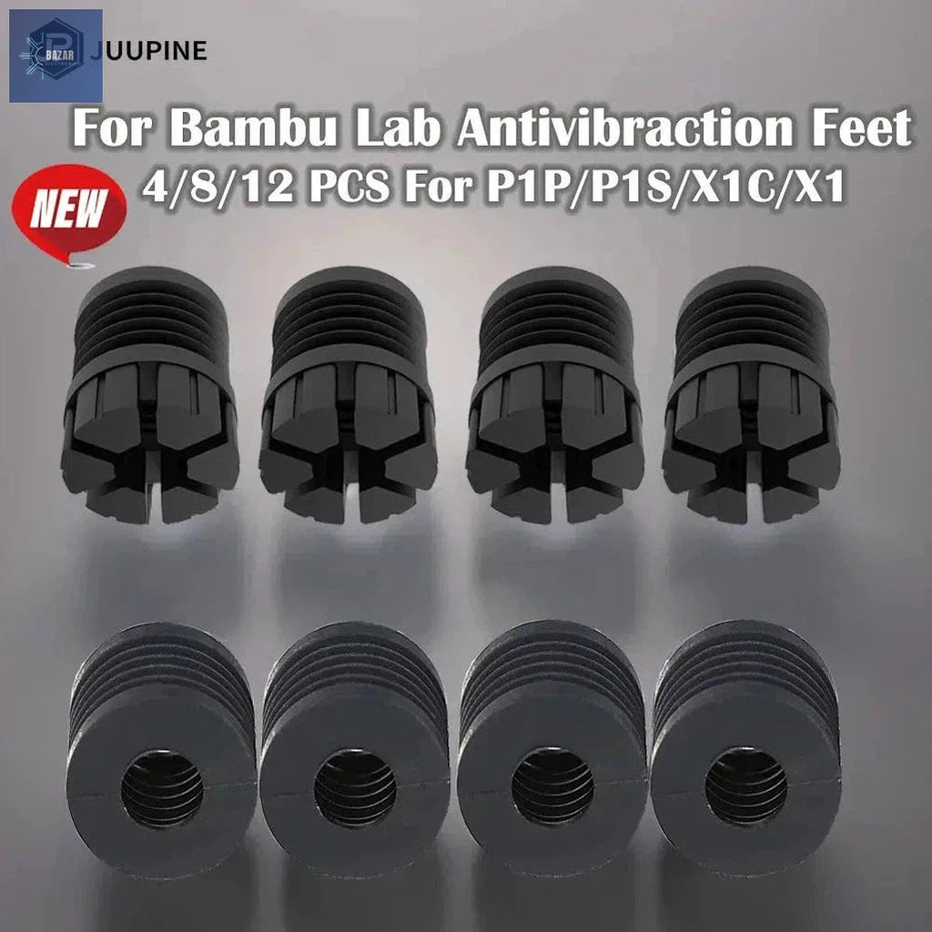 Pies Antivibración de Carbono para Impresoras 3D | Estabilidad y Protección para Bambolab P1S X1-BAZAR ELECTRONICO-BAZAR ELECTRONICO