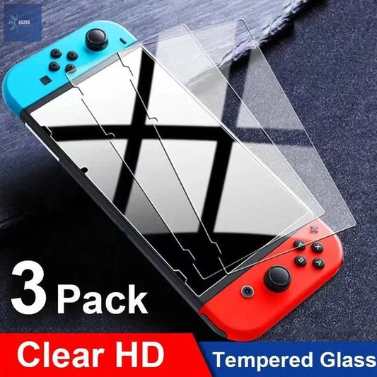 Protector de Pantalla de Vidrio Templado para Nintendo Switch, OLED y Lite: Protección Máxima y Visibilidad Clara-BAZAR ELECTRONICO-3PCS For Switch NS-BAZAR ELECTRONICO