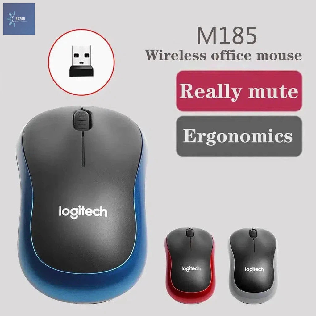 Ratón Inalámbrico Logitech M185 | Conectividad 2.4 GHz y Diseño Compacto para Uso Diario-BAZAR ELECTRONICO-BAZAR ELECTRONICO