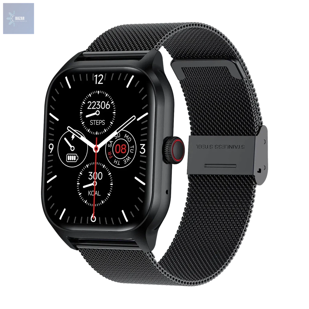 Reloj Inteligente LEMFO LT10: Llamadas Bluetooth, Monitoreo de Actividad y Resistencia al Agua-BAZAR ELECTRONICO-Black mesh belt-BAZAR ELECTRONICO