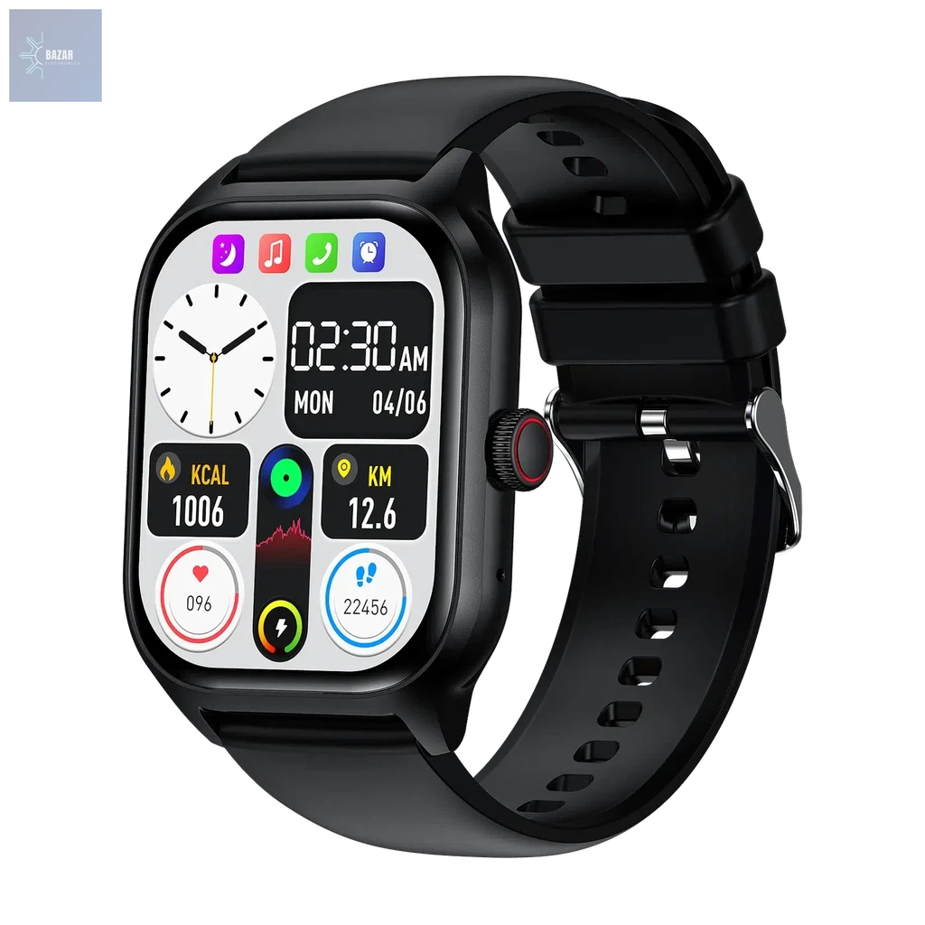 Reloj Inteligente LEMFO LT10: Llamadas Bluetooth, Monitoreo de Actividad y Resistencia al Agua-BAZAR ELECTRONICO-Black silicone-BAZAR ELECTRONICO