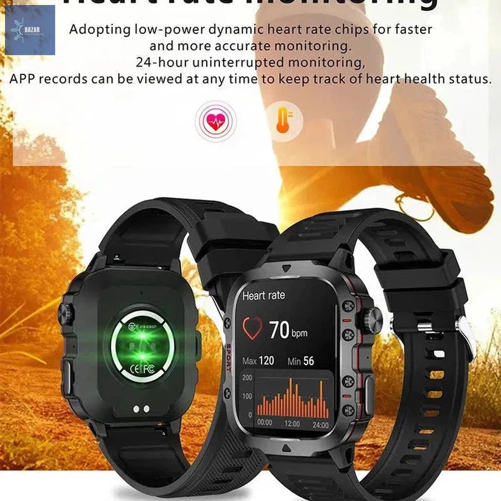 Reloj Militar Xiaomi: Resistencia Extrema y Llamadas Bluetooth con Monitoreo de Salud-BAZAR ELECTRONICO-BAZAR ELECTRONICO