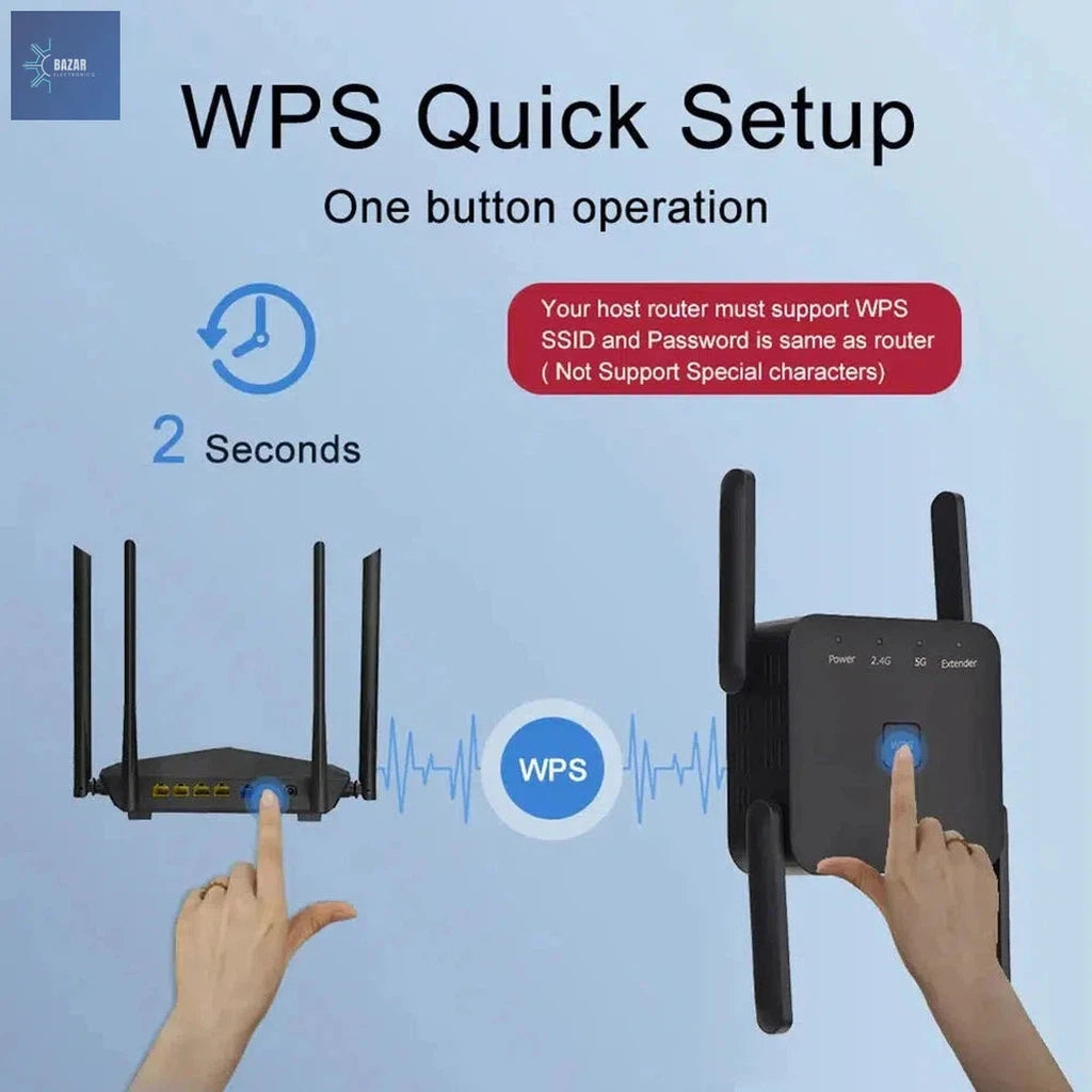 Repetidor WiFi Fvi AC1200: Mejora la Cobertura con Conexión Dual-Band Rápida y Estable-BAZAR ELECTRONICO-BAZAR ELECTRONICO