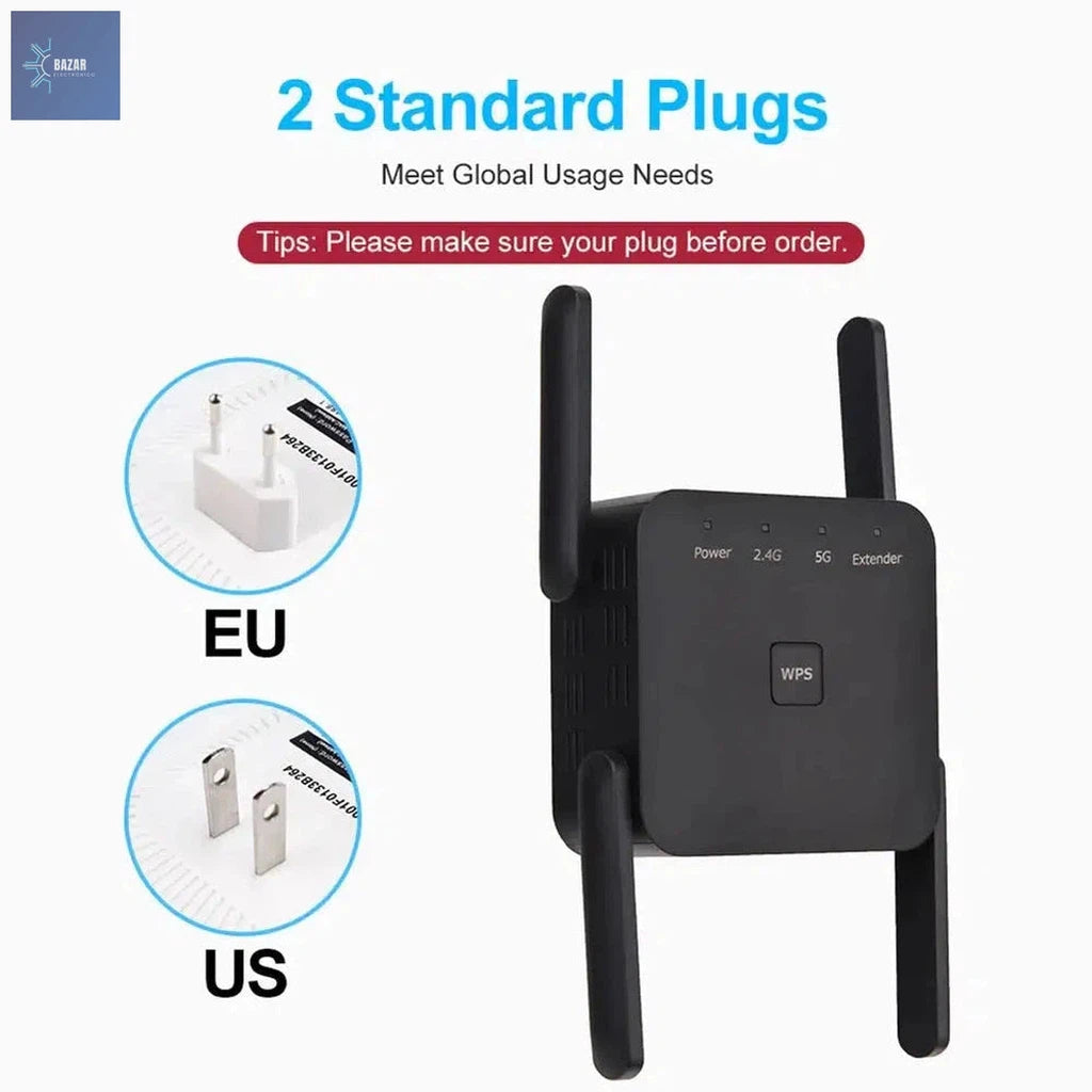 Repetidor WiFi Fvi AC1200: Mejora la Cobertura con Conexión Dual-Band Rápida y Estable-BAZAR ELECTRONICO-BAZAR ELECTRONICO