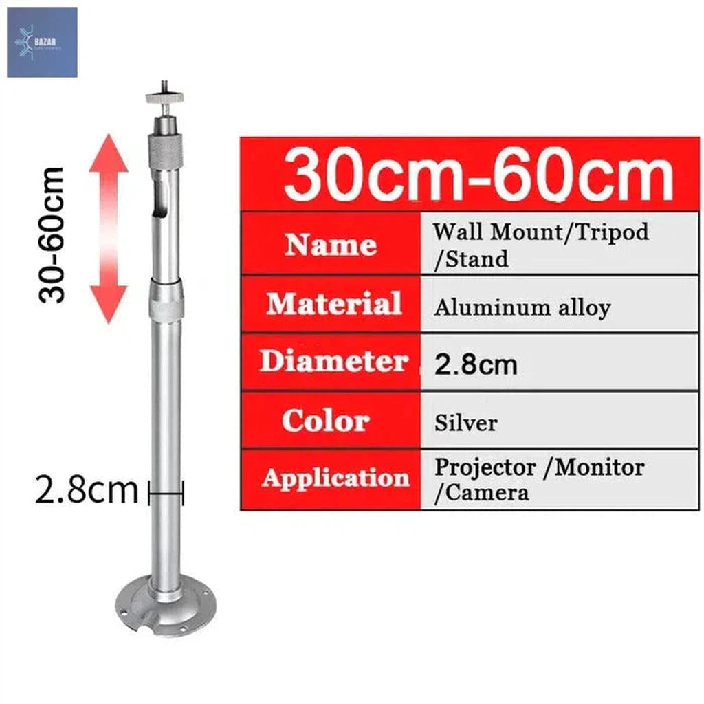 Soporte de Techo Universal Salange: Montaje Estable y Ajustable para Proyectores LED-BAZAR ELECTRONICO-30-60cm-BAZAR ELECTRONICO